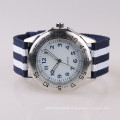 nylon stripe sport watch alloy case